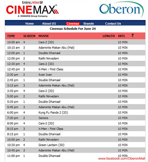 Cinemax west schedule - 101.1 Yes The Best Manila Program Schedule; Radio. DZRJ 810 AM Radyo Bandido Manila Program Schedules; TeleRadyo Program Schedule; 93.9 iFM Manila Schedules; ... Cinemax Channel Program Schedule (New) Edit Edit source View history Talk (0) Note: All times are listed in Philippine Standard Time (GMT+8). Contents. 1 Weekdays. 1.1 ...